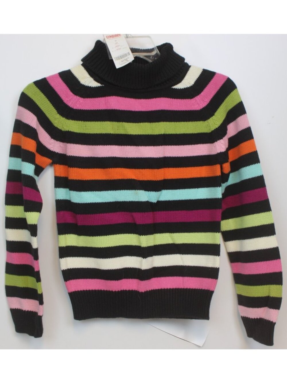2006 Gymboree Imaginary Friends Turtleneck Striped Sweater Black MultiColor 12